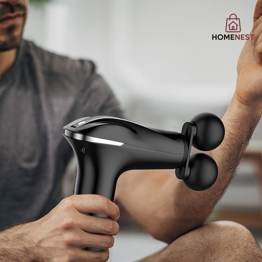 Electric Double Head Muscle Relaxer - 6 Speed Smart Quiet Handheld Portable Back Massager for Founcy Relaxation
