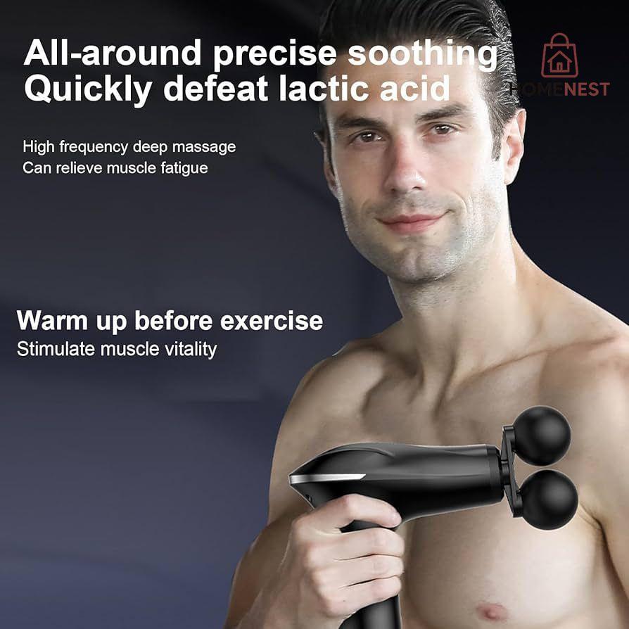 Electric Double Head Muscle Relaxer - 6 Speed Smart Quiet Handheld Portable Back Massager for Founcy Relaxation