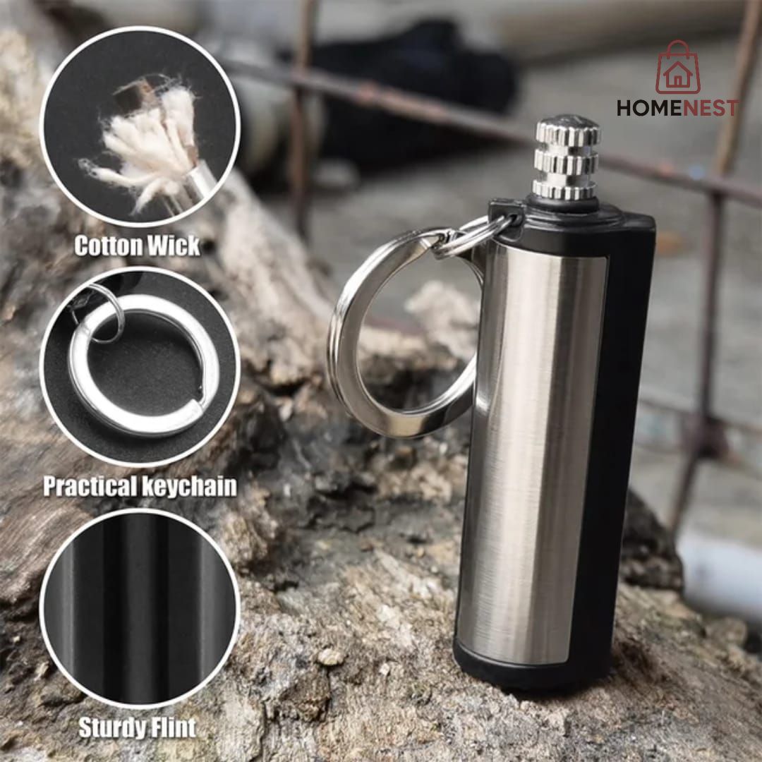 Fire Starter Flint Match Lighter Keychain Camping Emergency Gear Survival