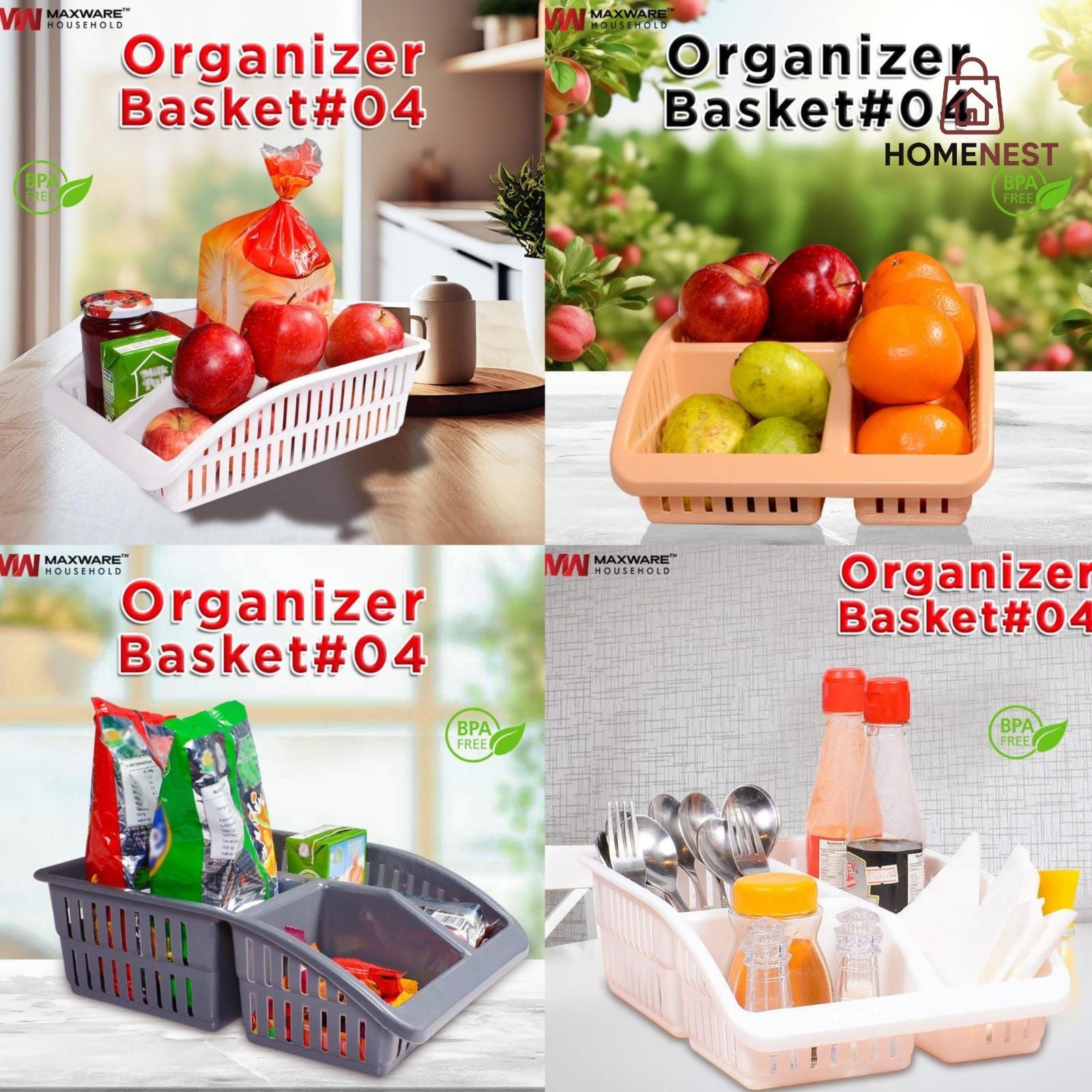 Plastic Fridge Storage Organizer Basket