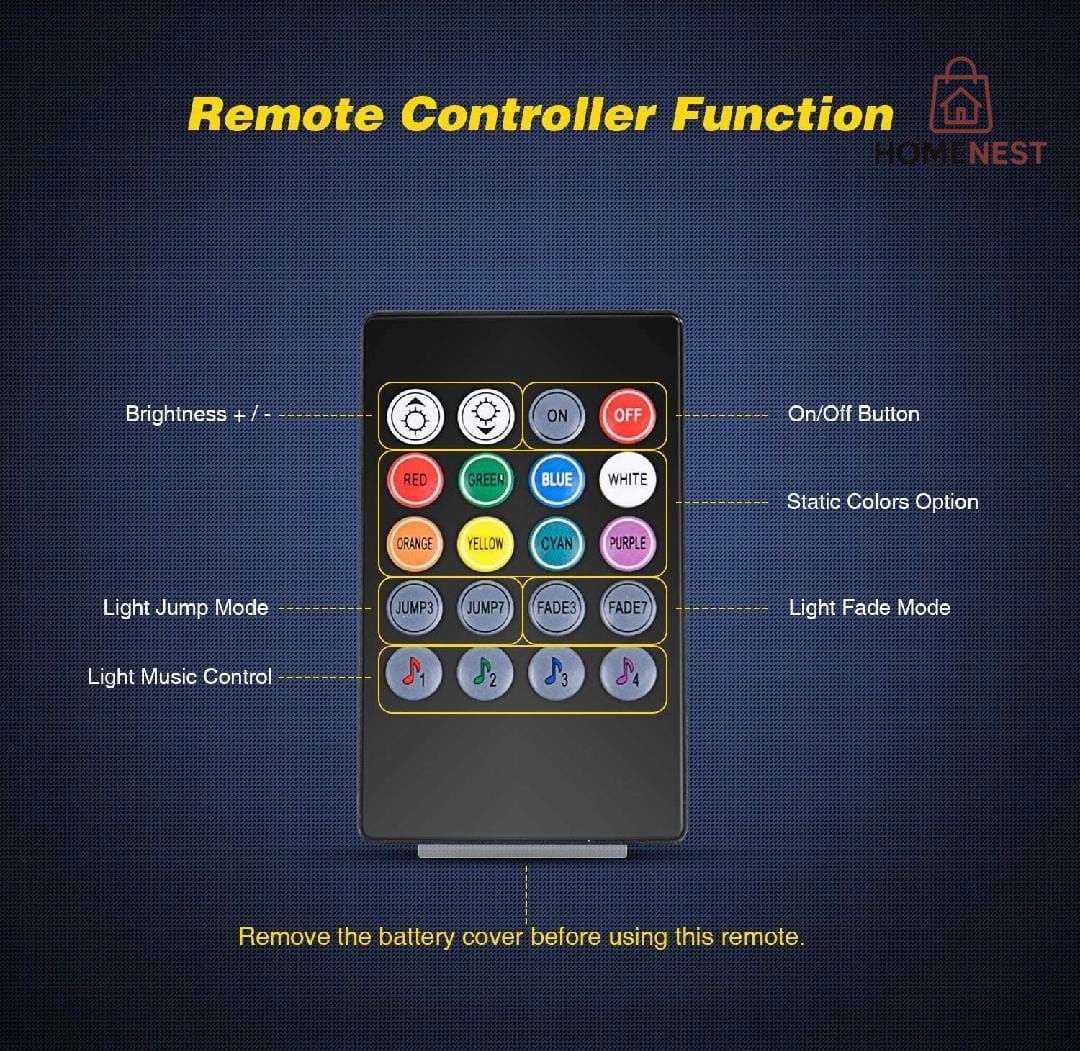 Car atmosphere RGB light with remote