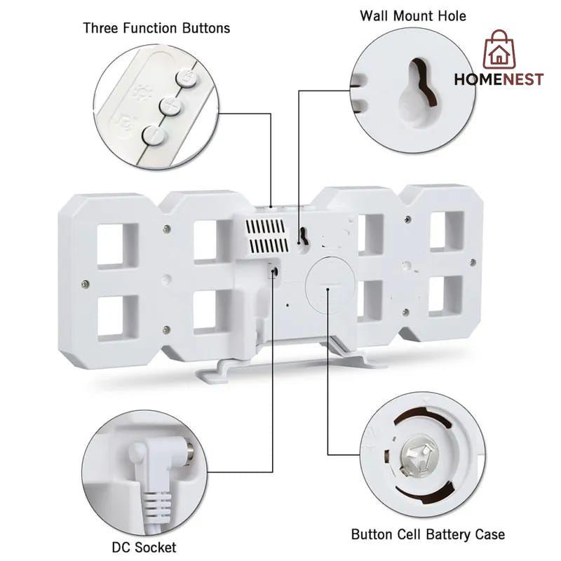 3D LED Digital Alarm Cloc