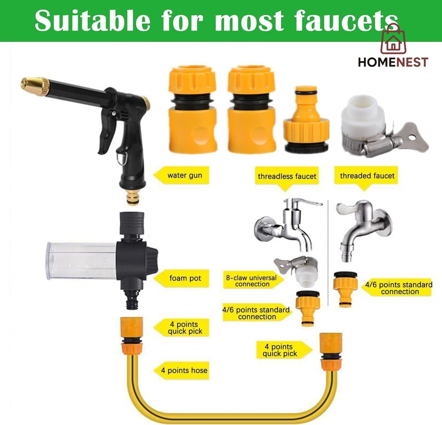 Garden Hose Nozzle, High Pressure Spray Gun