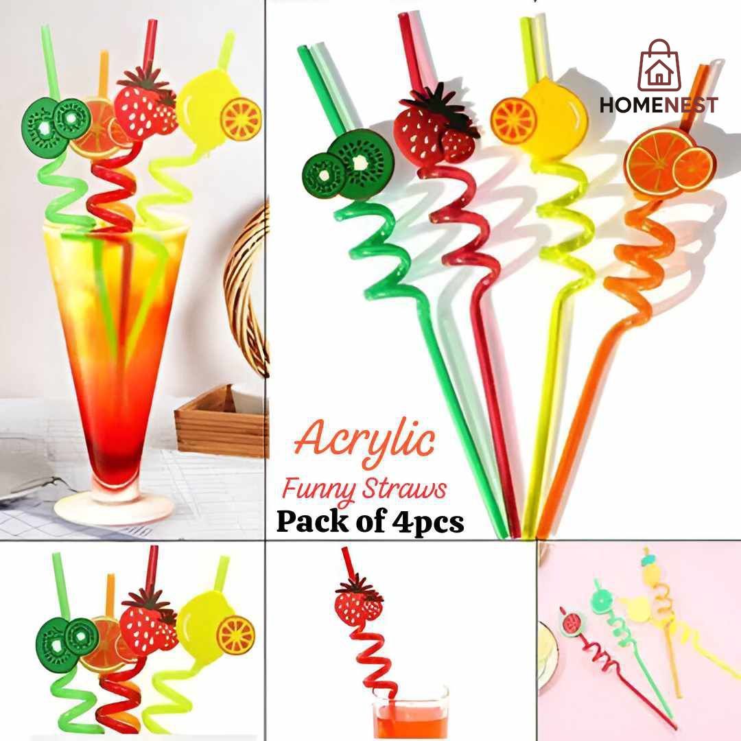 PACK OF 4 ACRYLIC STRAW