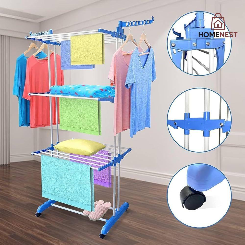 Clothes Drying Rack with Multiple Layers