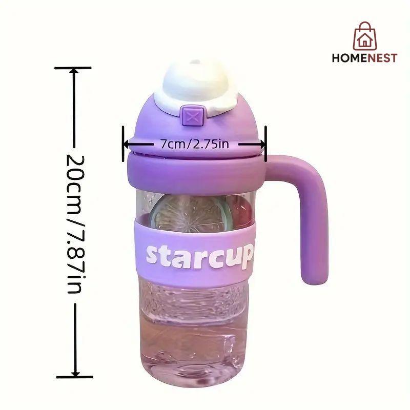 Tumbler Leakproof Water Cup, With Handle And Straw