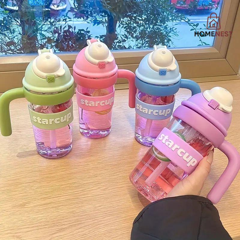 Tumbler Leakproof Water Cup, With Handle And Straw