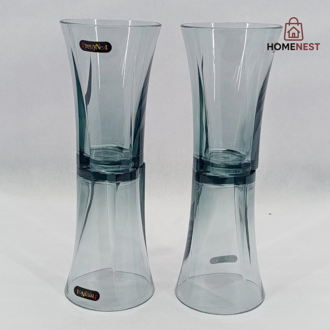 PrettyNeat Flower Crystal Glass Pack of 4