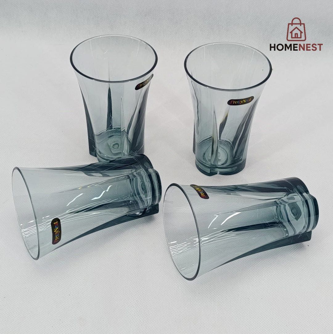 PrettyNeat Flower Crystal Glass Pack of 4