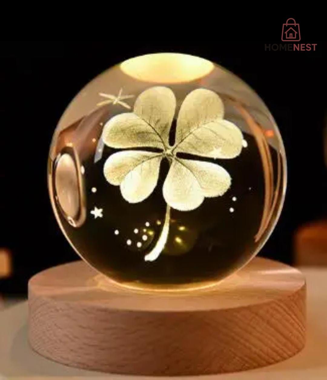 3D Ball Crystal Glass LED Table Lamp