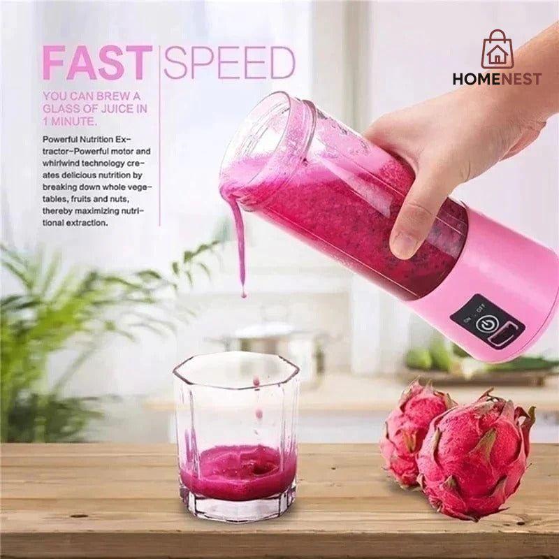 Portable 6-Blade USB Rechargeable Juicer Blender