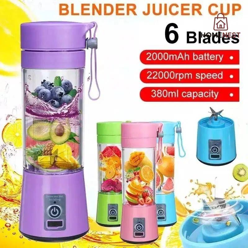 Portable 6-Blade USB Rechargeable Juicer Blender