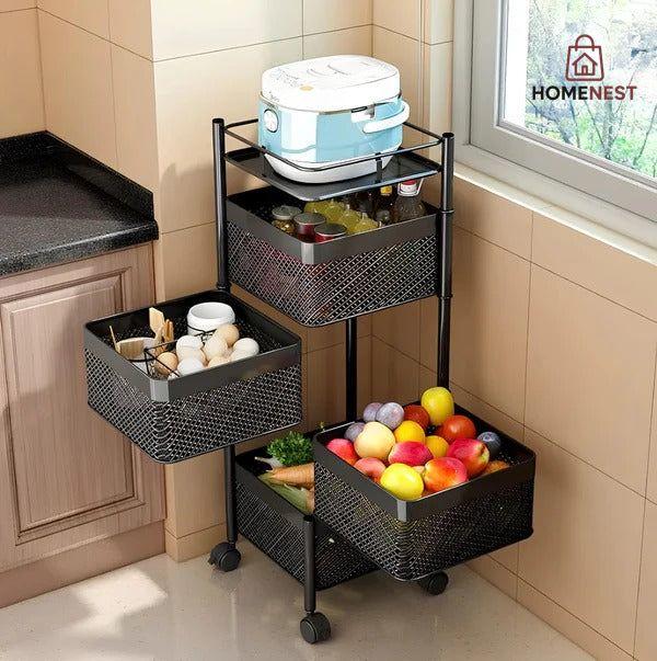 PREMIUM SQUARE METAL TROLLEY BY HOMENEST