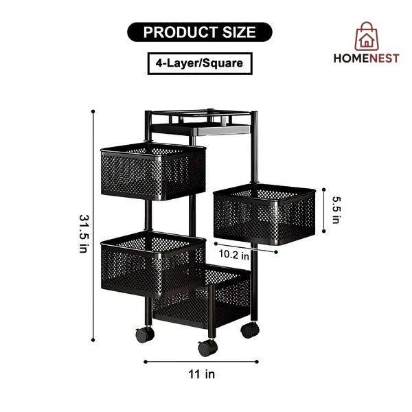 PREMIUM SQUARE METAL TROLLEY BY HOMENEST