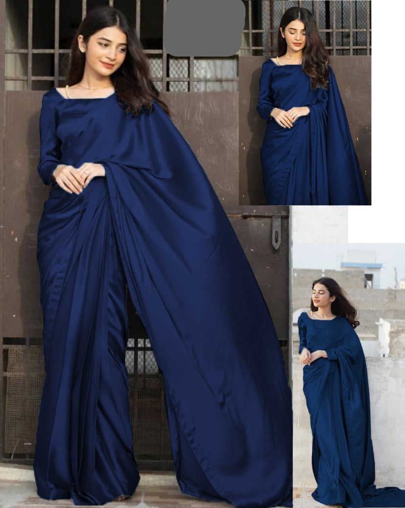 Imported Silk Saree 3 Piece Set – Stitched 7 Yards Saree with Blouse & Petticoat