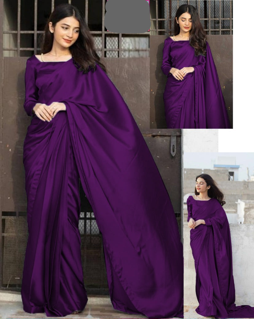 Imported Silk Saree 3 Piece Set – Stitched 7 Yards Saree with Blouse & Petticoat