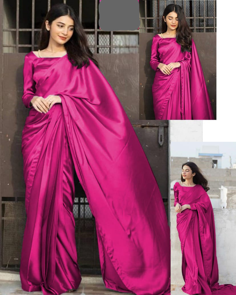 Imported Silk Saree 3 Piece Set – Stitched 7 Yards Saree with Blouse & Petticoat