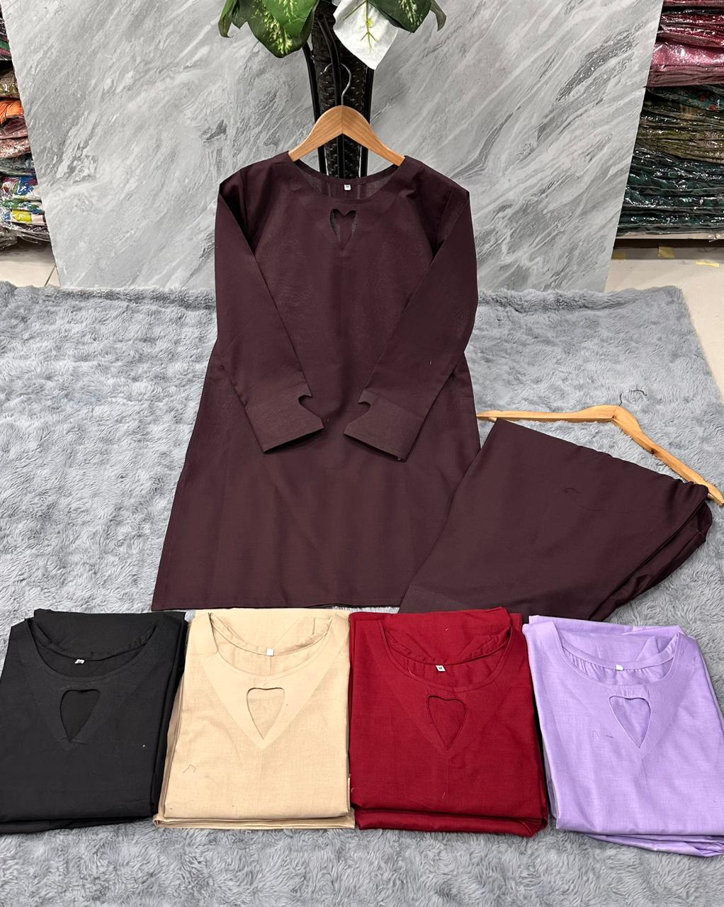 Heart Farshi 2 Piece Cotton Suit for Women – Farshi Shalwar Dress