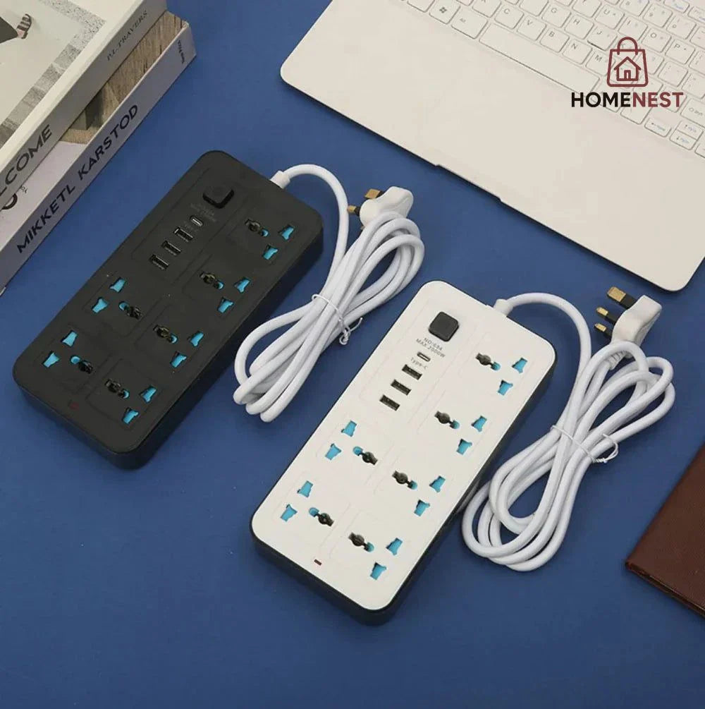 Power Extension 6 socket+ 3 USB+ 1 Type C Port