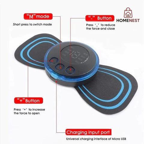 EMS Mini Portable Electric Neck, Back & Body Pain Relief Massager