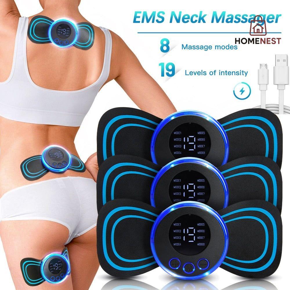 EMS Mini Portable Electric Neck, Back & Body Pain Relief Massager