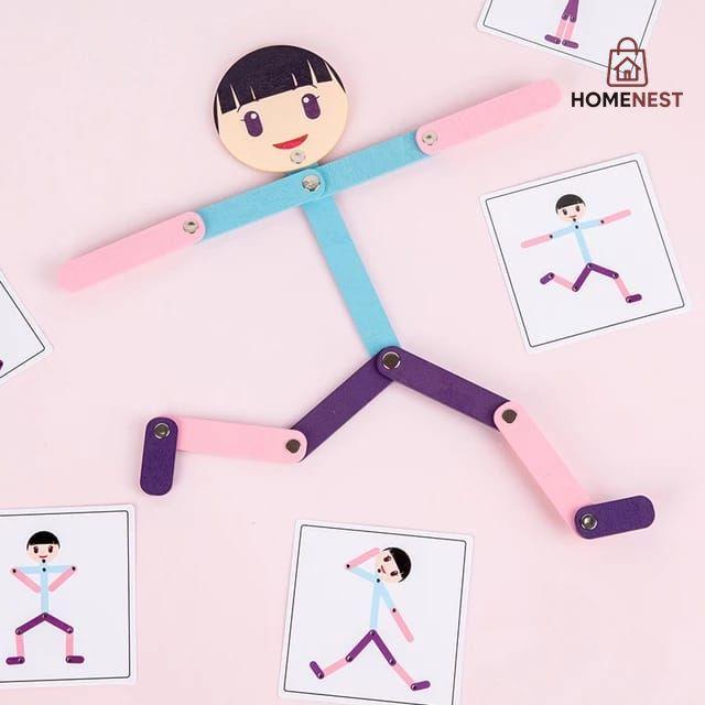 Wooden Flexible Man Puzzle – 48 Patterns