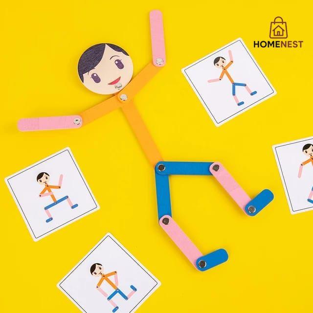 Wooden Flexible Man Puzzle – 48 Patterns