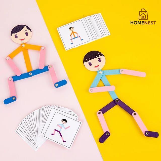 Wooden Flexible Man Puzzle – 48 Patterns