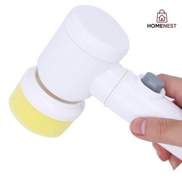 5 in 1 Magic Brush Electric Magic Brush Multifunctional Magic Brush with 5 Brush Heads Charging Cord for Home, Kitchen Tiles, Carpet Sink Wash Basin Bath Shower