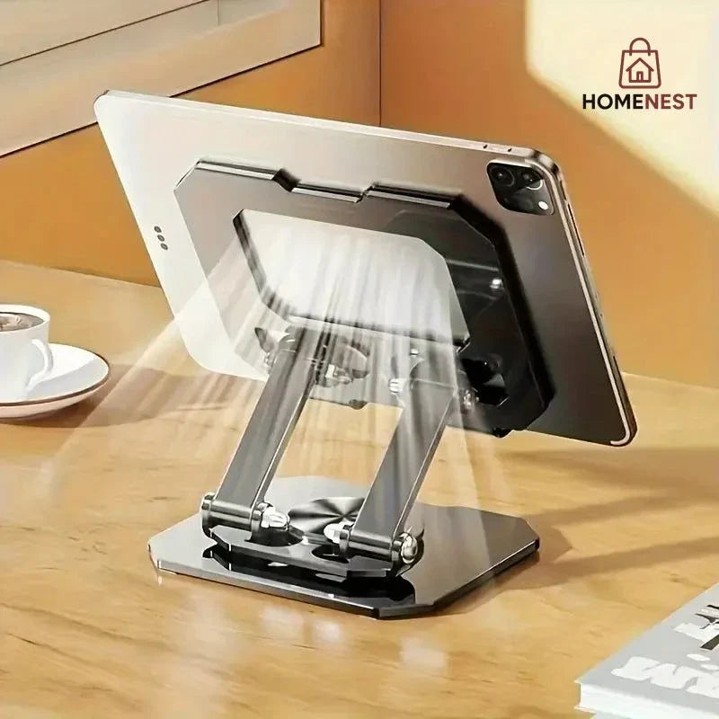 360° Rotating Metal Desktop Stand for Tablets and Phones