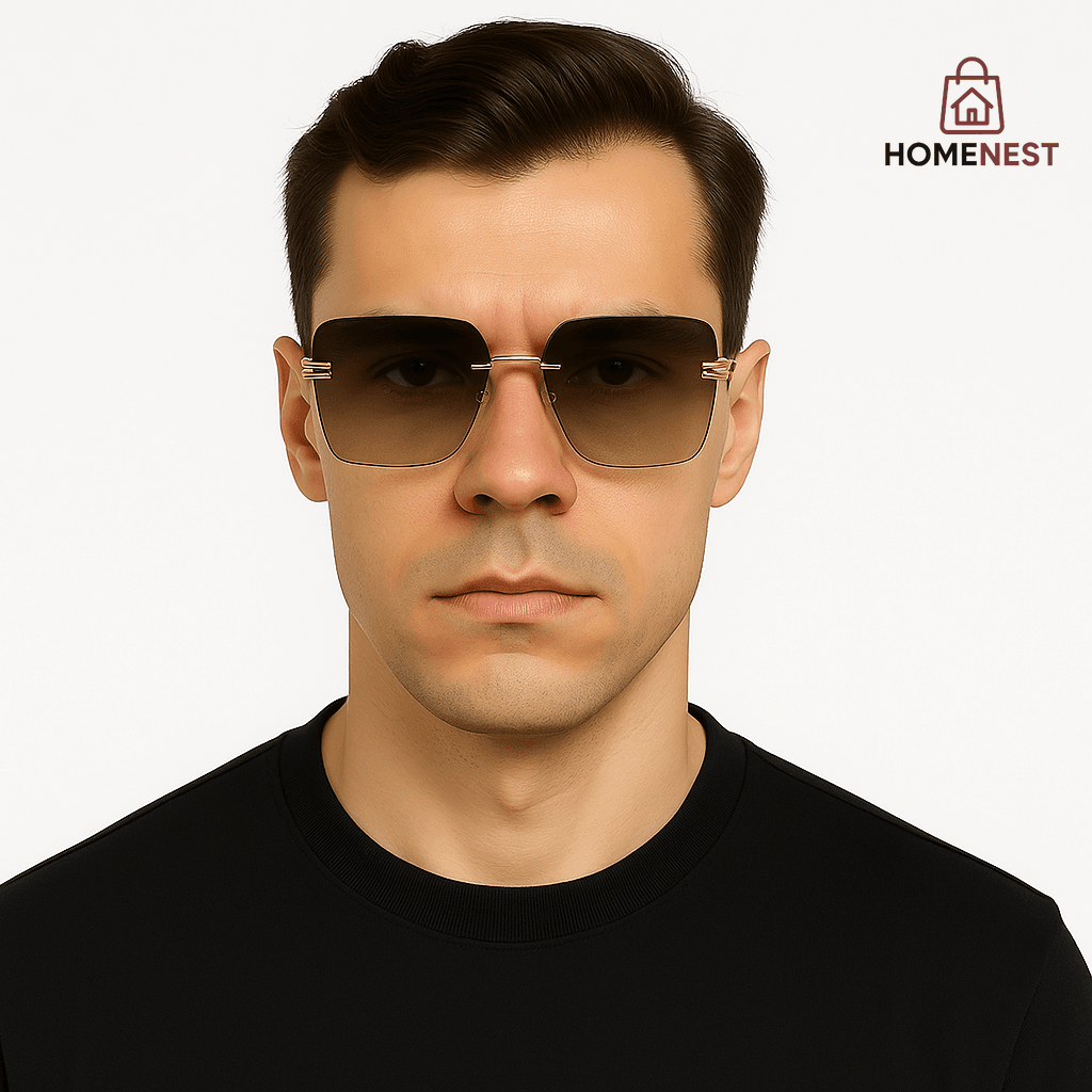 Luxury Brown Gradient Square Sunglasses