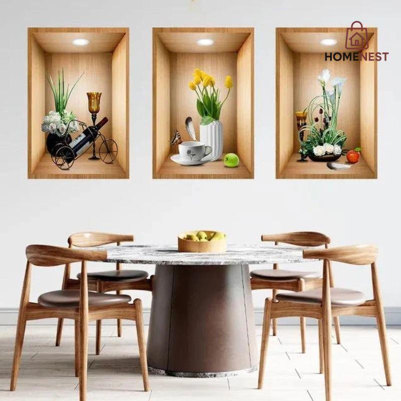 3d Plant Wall Stickers (3pcs Set)