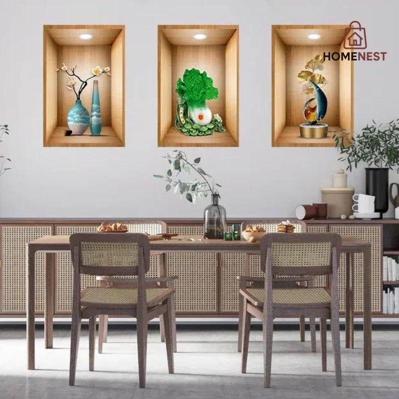 3d Plant Wall Stickers (3pcs Set)