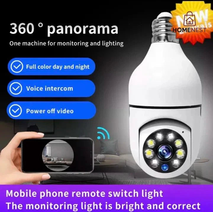360° Wireless Wifi Panoramic Bulb Camera