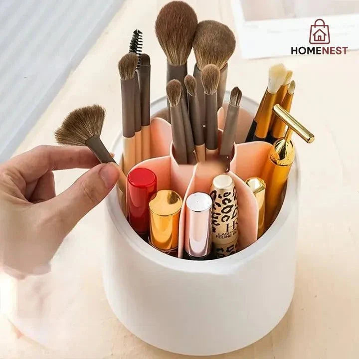 360 degree rotating makeup brush holder