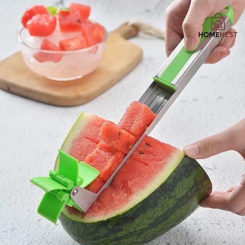 Multi Color Stainless Steel Watermelon Cutter Fruit Green Slicer,