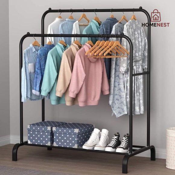 Double Pole Metal Cloth Stand