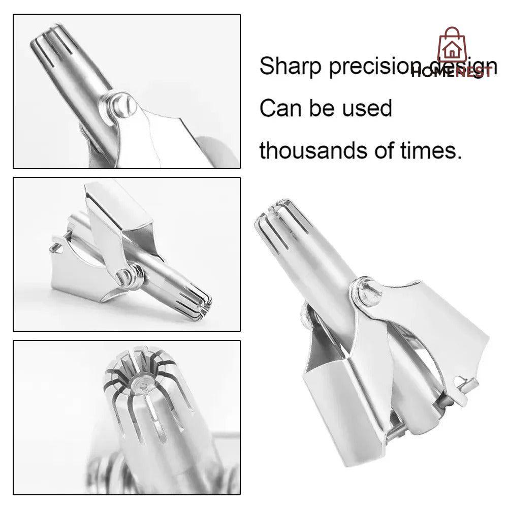 Manual Nose & Ear Hair Trimmer – Stainless Steel, Washable