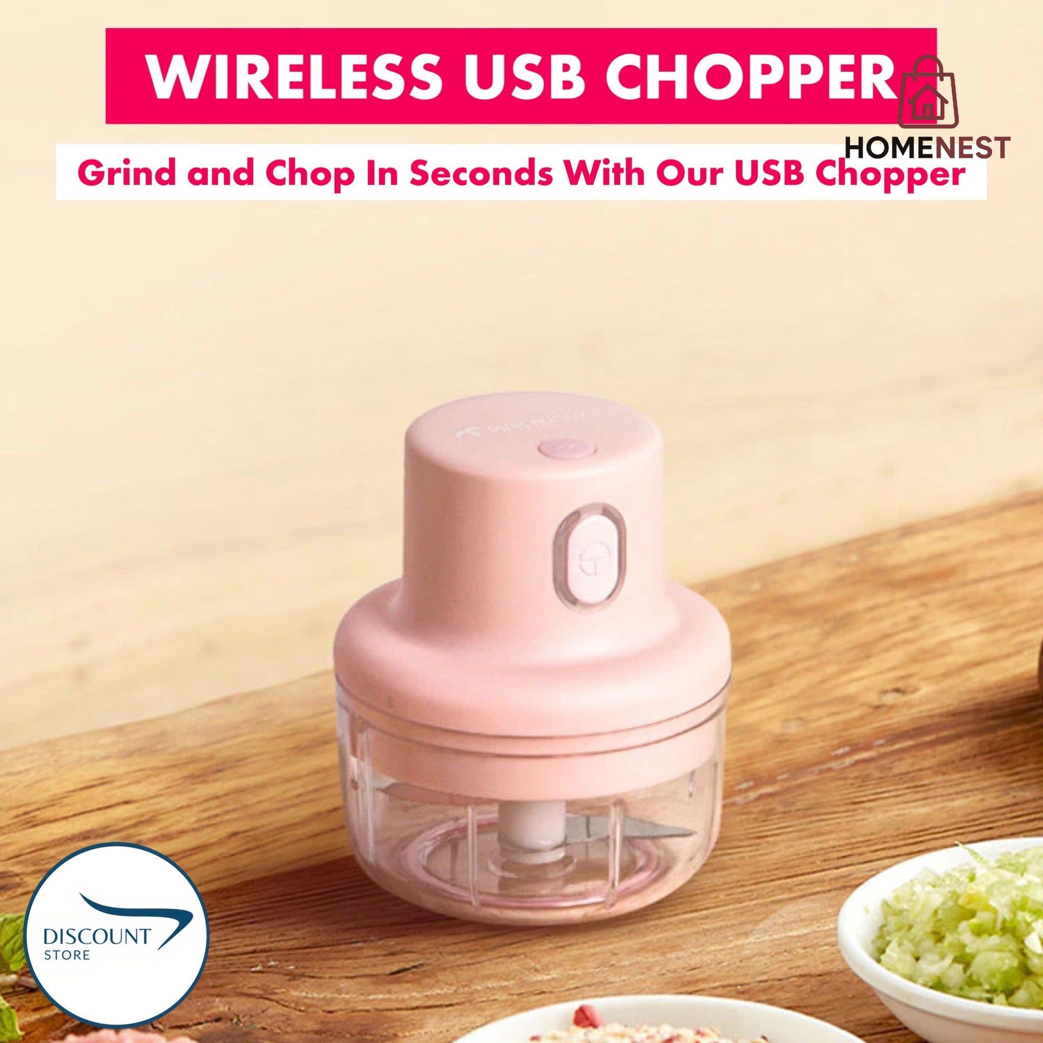 Rechargeable Electric Bowl Food Chopper (250ML)