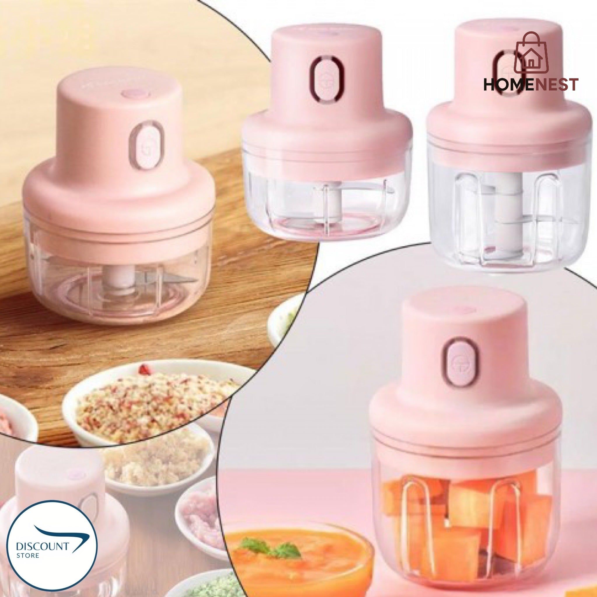 Rechargeable Electric Bowl Food Chopper (250ML)