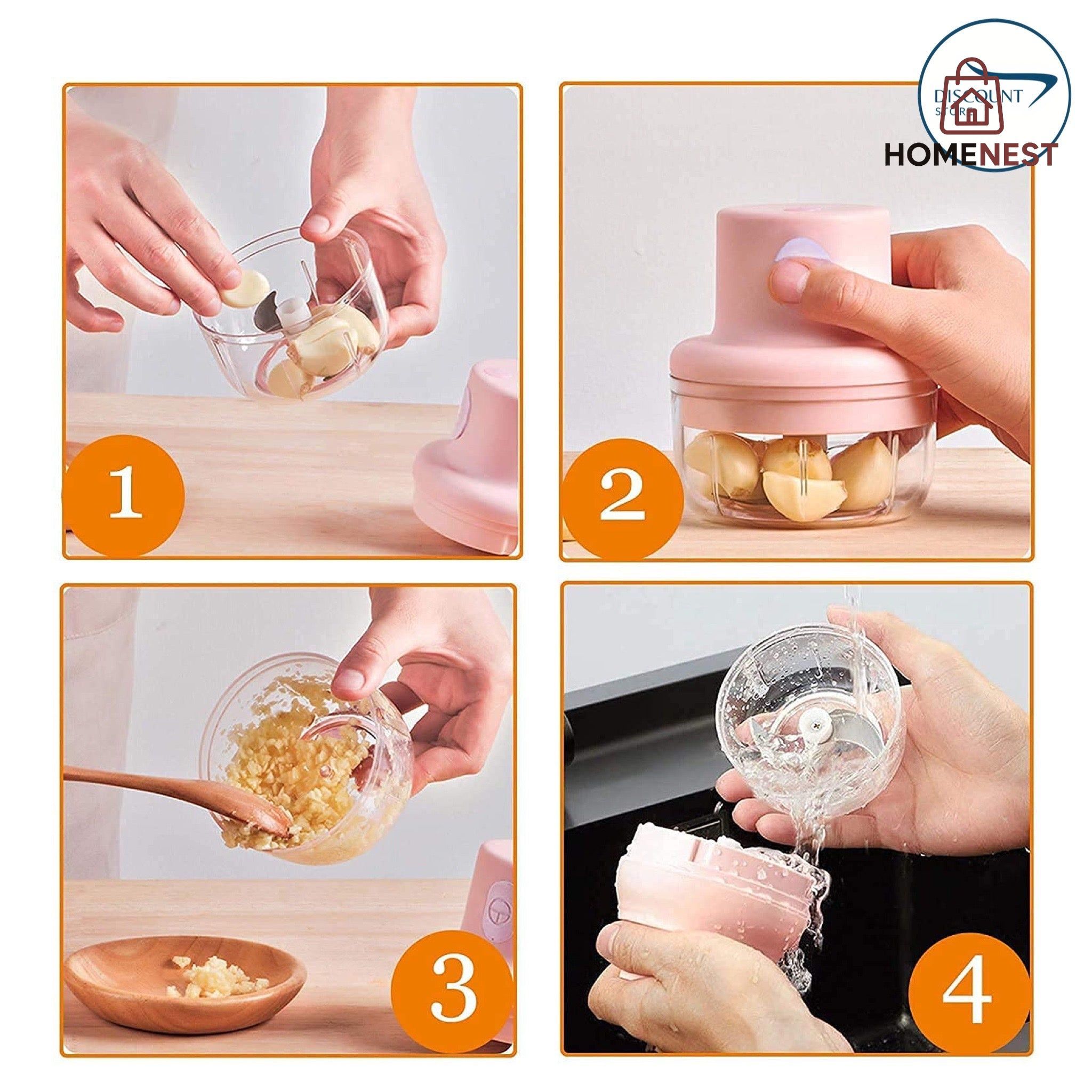 Rechargeable Electric Bowl Food Chopper (250ML)
