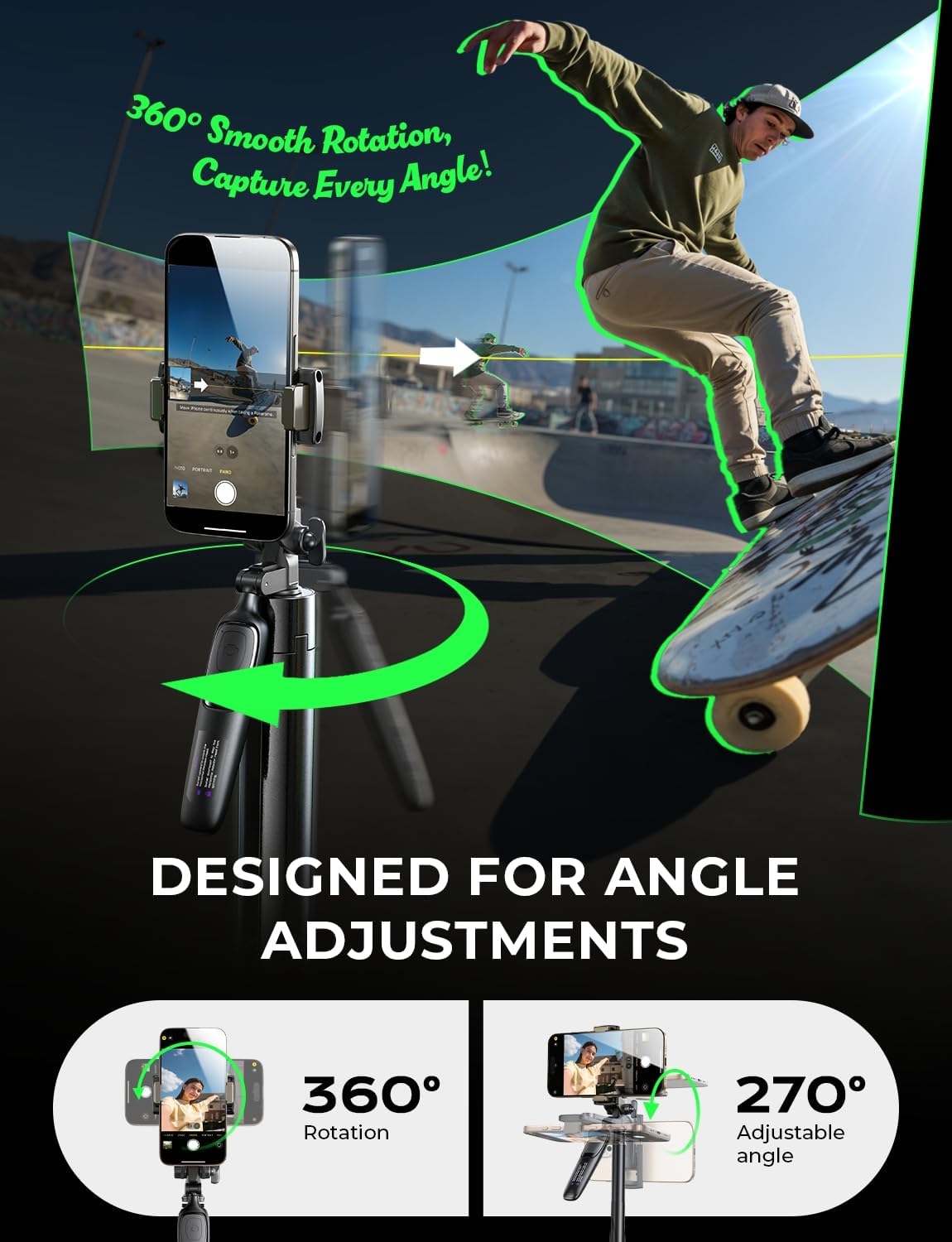LISEN 67 Selfie Stick & Tripod for All  IPONE & Android All in One 360 Rotation Cell Phone Tripod Stand with Remote for Vlogging/TikTok/Photo,