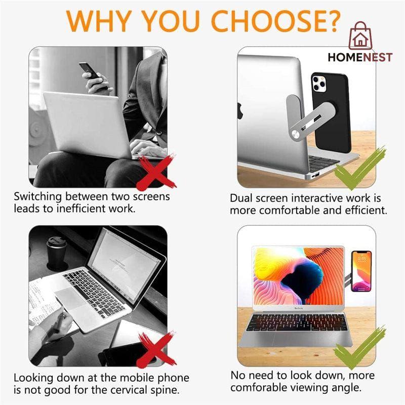 Foldable Laptop Phone Holder