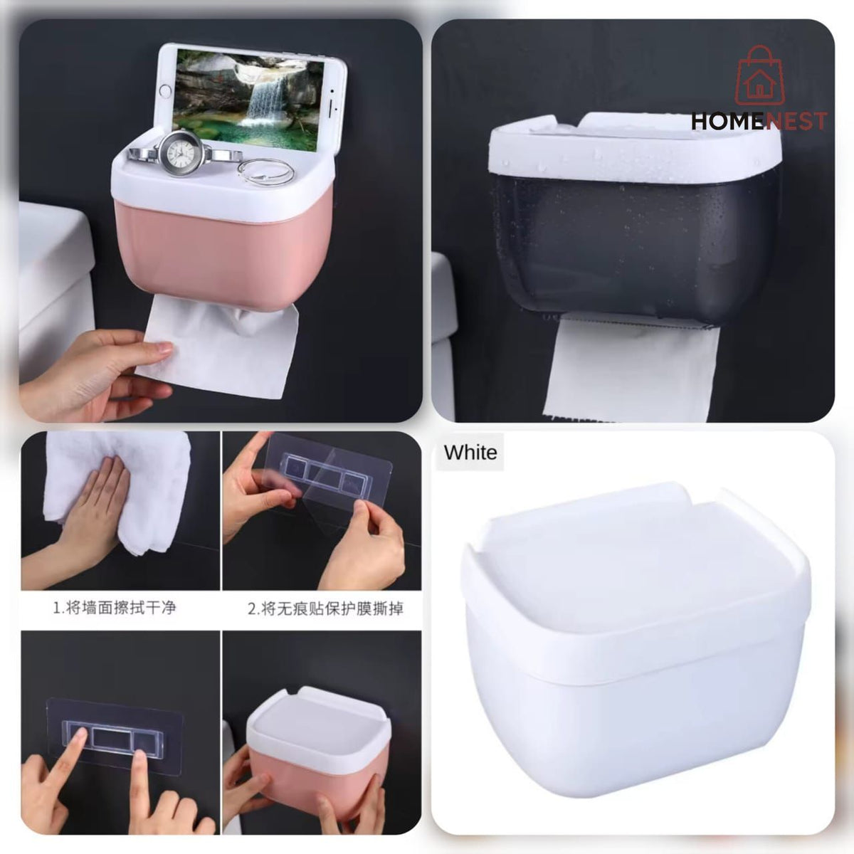 Wall-Mounted Tissue Box Multi Purpose Used