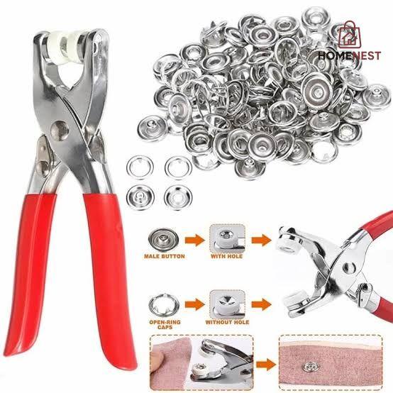 Metel Hand Plier Button Press Tool With 25 Buttons