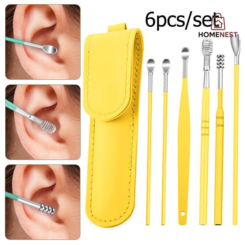 6 Pcs Ear Wax Cleaning Tool Pouch