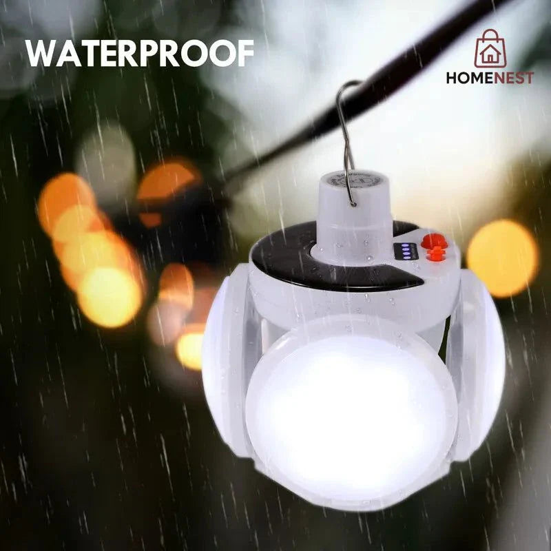 Solar LED Camping Light USB Rechargeable Bulb